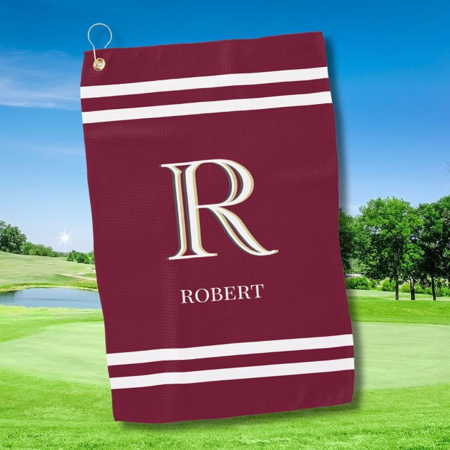 Toalla De Golf Elegante nombre de monograma personalizado del Per (Subido por el creador)
