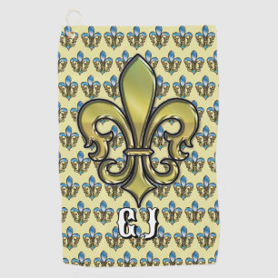 Toalla De Golf Elegante Personalizado Fleur De Lis Golf Design