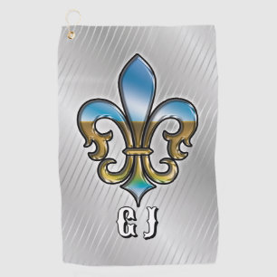Toalla De Golf Elegante Personalizado Fleur De Lis Golf Design