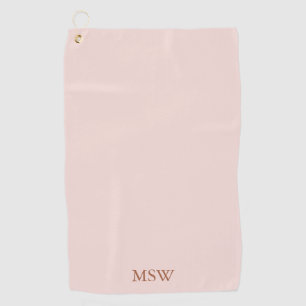 Toalla De Golf Elegante personalizado rosado rosado monograma mo