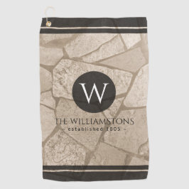 Toalla De Golf Elegante Sepia Tedones Crackeados