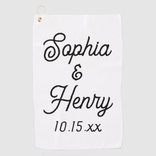 Toalla De Golf Elegante tipografía moderna Script Wedding Favor