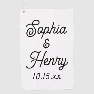 Toalla De Golf Elegante tipografía moderna Script Wedding Favor