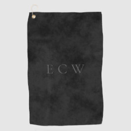 Toalla De Golf Elegante y sofisticado sello Faux Mottled Negro