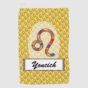 Toalla De Golf Elemento de símbolo Zodiac Leo por Kenneth Yoncich