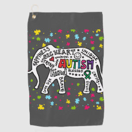 Toalla De Golf Elephant Autism Awareness Golf