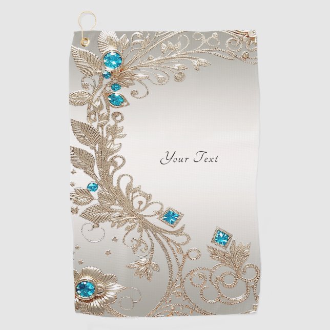 Toalla de golf Embelleciendo las piedras azules de (Anverso)