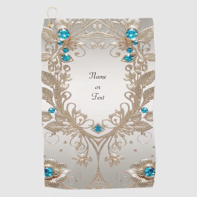 Toalla de golf Embelleciendo las piedras azules de (Anverso)