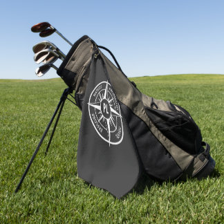 Toalla De Golf Emblema de la estrella de la brújula monograma bla