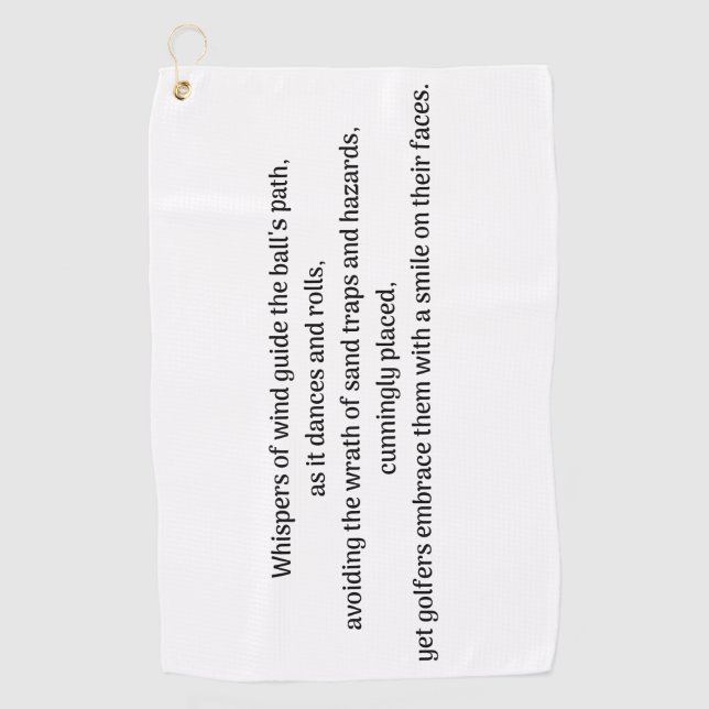 Toalla De Golf Emoción del golfista (Anverso)