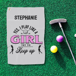 Toalla De Golf Empoderamiento de la personalizado "Yo juego como