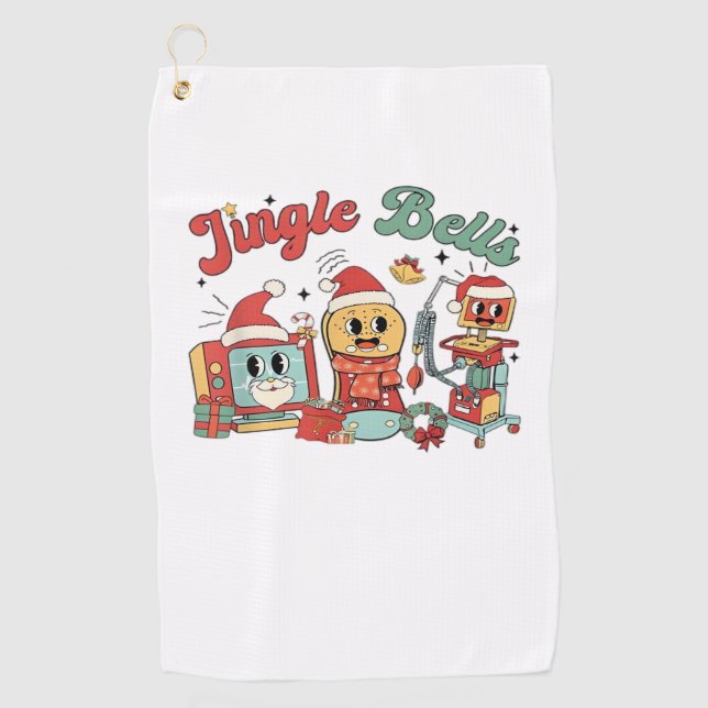 Toalla De Golf Enfermera de jingle Bells, enfermera Navidad, grac (Anverso)