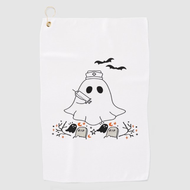 Toalla De Golf Enfermera Fantasma Cute Halloween Diseño Camiseta  (Anverso)