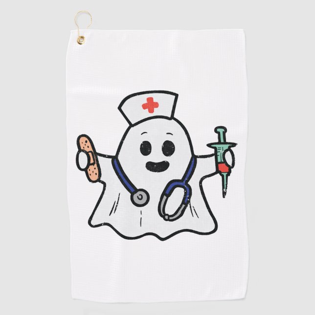 Toalla De Golf Enfermera Ghost Scrub Halloween Vestido Para Enfer (Anverso)