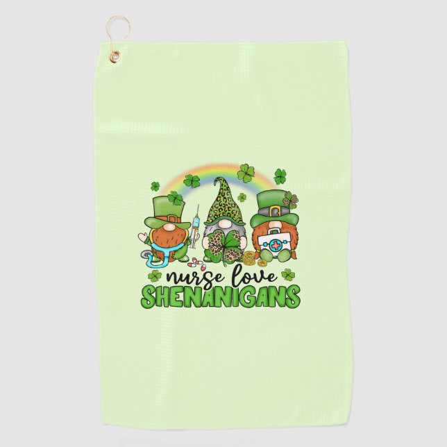 Toalla De Golf Enfermera Love Shenanigans St. Patrick's (Anverso)