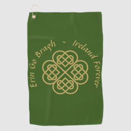 Toalla De Golf Erin Go Bragh Gold Celtic Shamrock