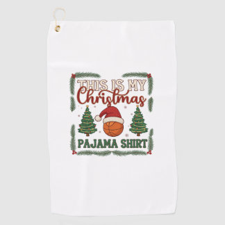 Toalla De Golf Es Navideño Pijama Baloncesto Santa Sombrero Árbol