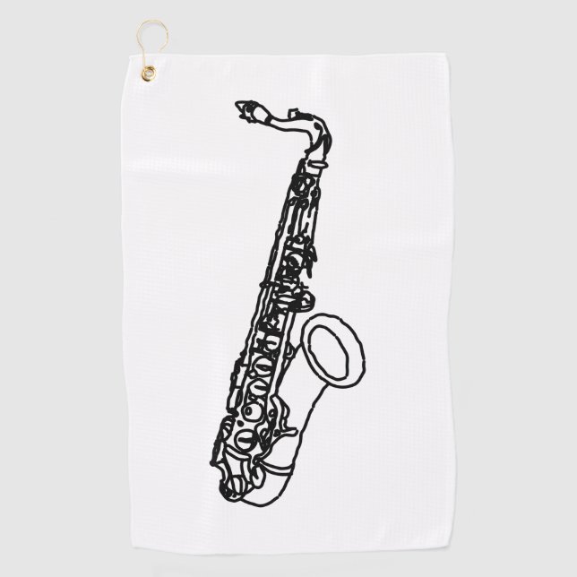 Toalla De Golf Esbozo saxofónico (Anverso)