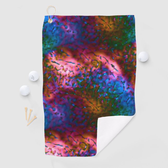 Toalla De Golf Escala cromada azul brillante sobre el salmón (In situ)