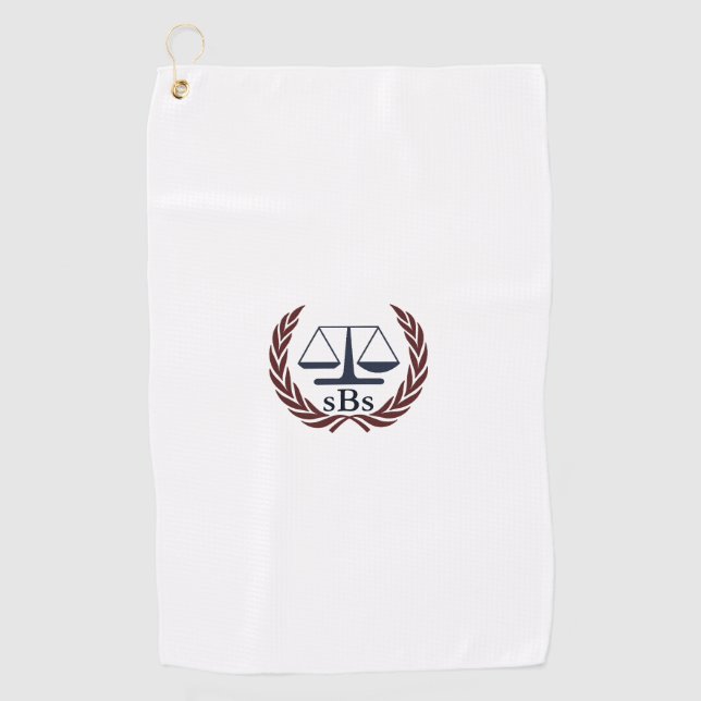 Toalla De Golf Escalas de Justicia Regalos de Abogados Personaliz (Anverso)