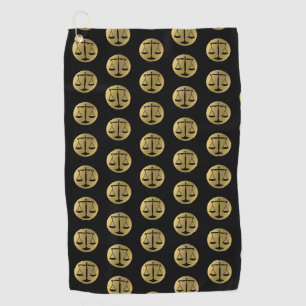Toalla De Golf Escalas elegantes del negro del oro del abogado de