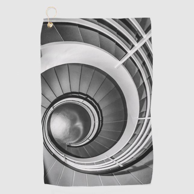 Toalla De Golf Escalera circular BW (Anverso)