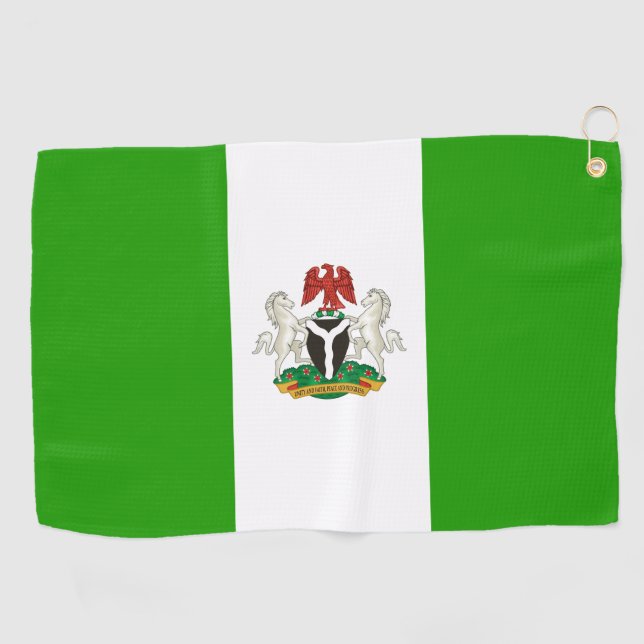 Toalla De Golf Escudo de armas de la bandera de Nigeria  (Horizontal)