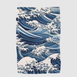 Toalla De Golf Escudos efímeros: Reimaginan las olas de Hokusai