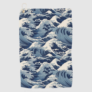 Toalla De Golf Escudos efímeros: Reimaginan las olas de Hokusai