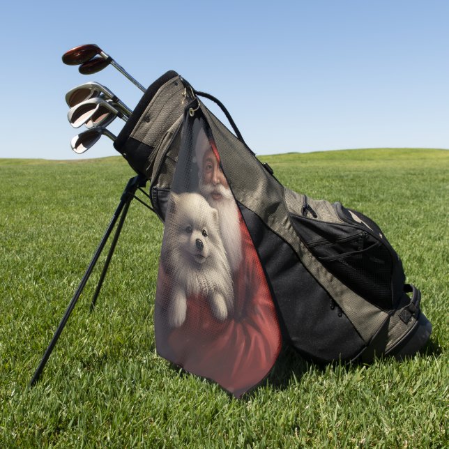 Toalla De Golf Eskimo americano con Navidades festivos de Santa C (Verde)