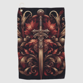 Toalla De Golf Espada roja y bronce celta escocesa