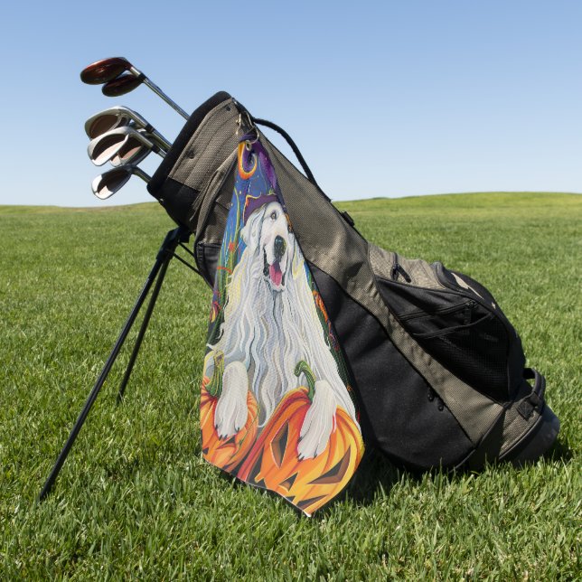 Toalla De Golf Espeluznante Calabaza de Brujas de Perro de los Gr (Verde)