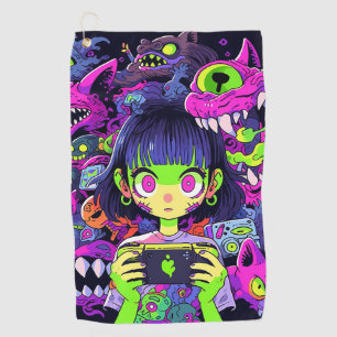 Toalla De Golf Espeluznante horror lindo Anime Gamer Chica