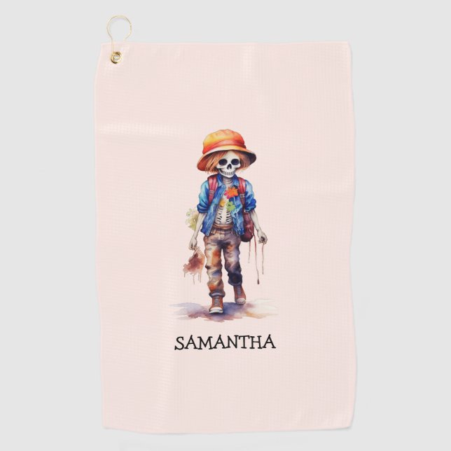 Toalla De Golf Espeluznante Pero Cute Niño Zombie - Adorable Maca (Anverso)