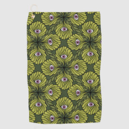 Toalla De Golf Espinoso patrón de arte de fantasía verde de la pr