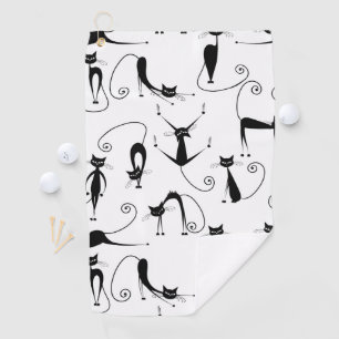 Toalla De Golf Espinoso patrón de gato negro