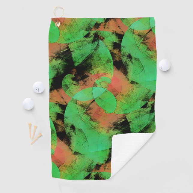 Toalla De Golf Espirales verdes de salmón texturadas y chismosas  (In situ)