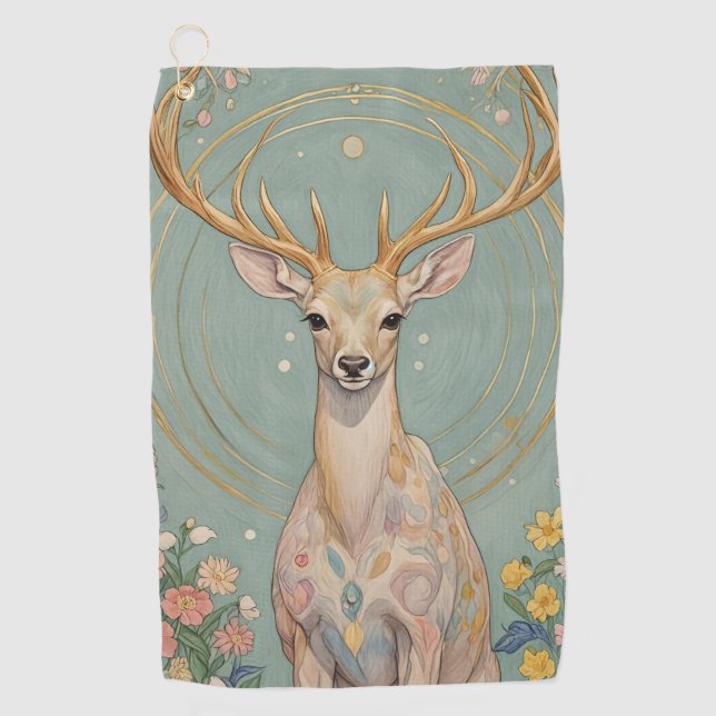 Toalla De Golf Espíritu suave: Un ciervo pastel (Anverso)