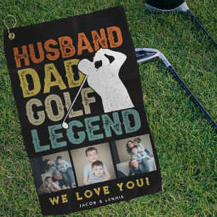 Toalla De Golf Esposo, Papá, Leyenda del Golf 3xFoto Regalo Día d