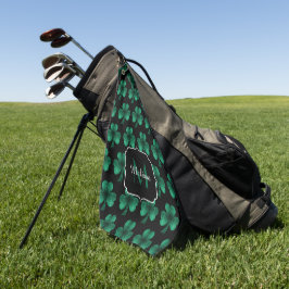 Toalla De Golf Espuma verde esmeralda Shamrock negro Monograma