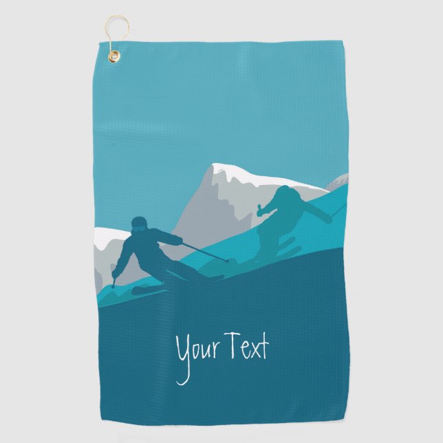 Toalla De Golf Esquí alpino personalizado (Anverso)