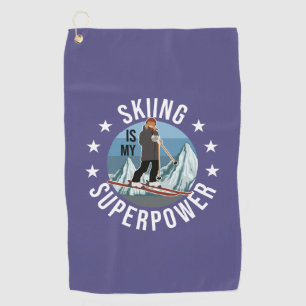 Toalla De Golf Esquiar es mi superpotencia