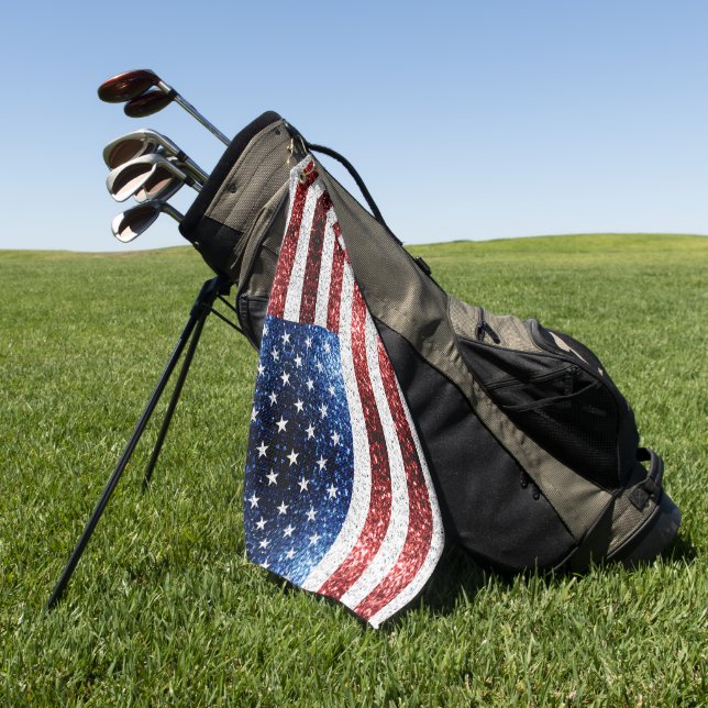 Toalla De Golf Estados Unidos bandera azul rojo brillante purpuri (Verde)