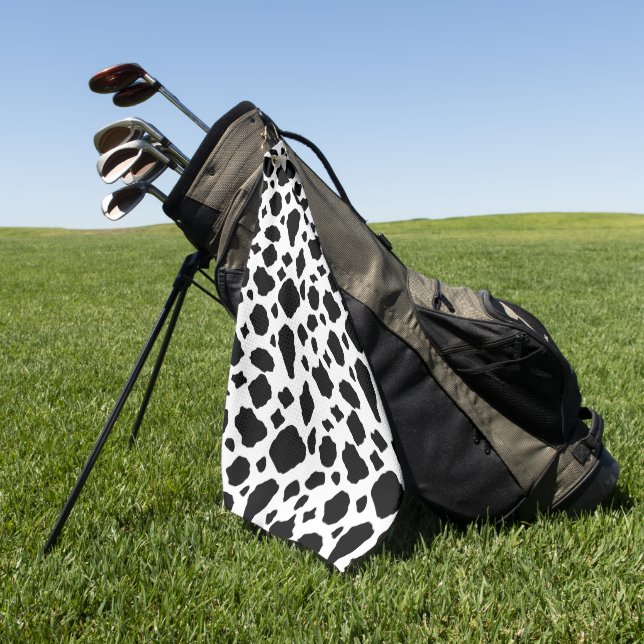 Toalla De Golf Estampado de vaca animal negro y blanco (Verde)