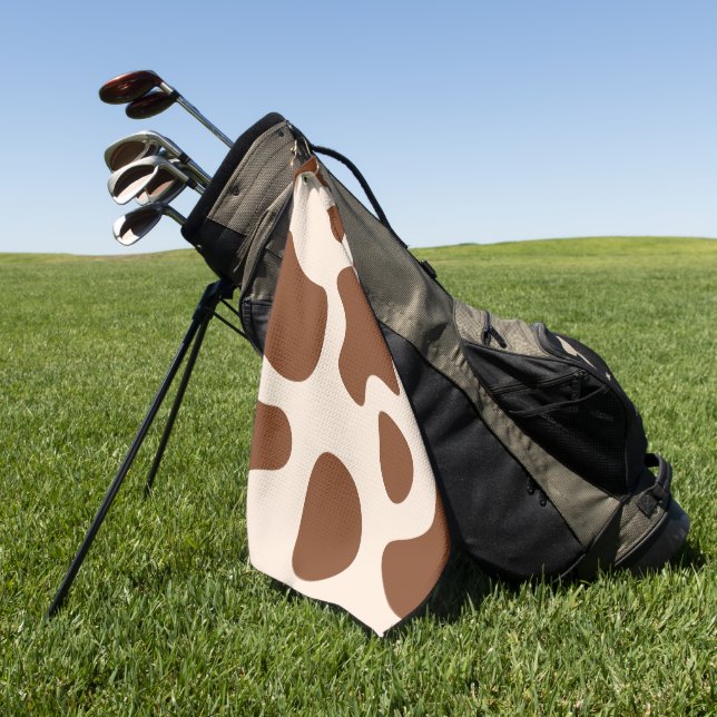 Toalla De Golf Estampado de vaca rosa y marrón (Verde)