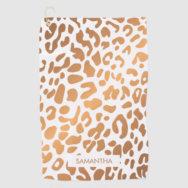 Toalla De Golf Estampado leopardo de oro (Anverso)