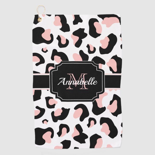 Toalla De Golf Estampado leopardo rosado (Anverso)