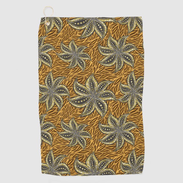 Toalla De Golf Estilo de Batik Floral Resumen Africano (Anverso)