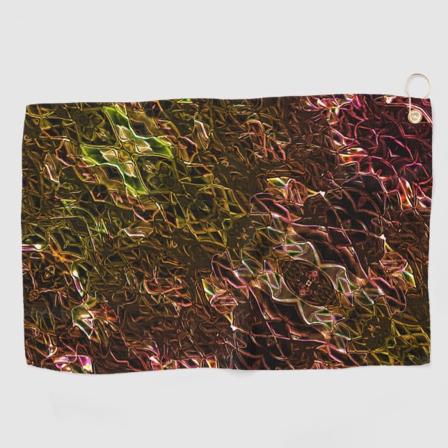 Toalla De Golf Estilo de espejado de neón marrón claro con líneas (Horizontal)