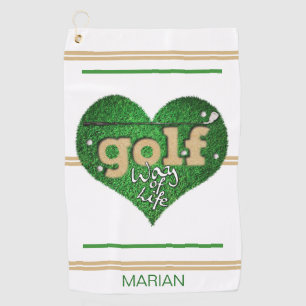 Toalla De Golf Estilo de vida del GOLF personalizado blanco/verde